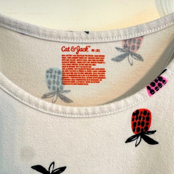 Cat & Jack White Dress with Colorful Pineapple Print 🍍🍍 - Picture 3 of 5